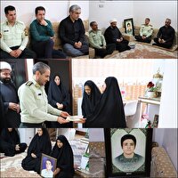 ادای احترام فرمانده انتظامی آبادان به مقام شهید آلبوسویلم در دیدار با خانواده وی