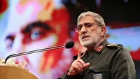 هشدار قاآنی به صهیونیست‌ها؛ باید سراسر لبنان را ترک کنید